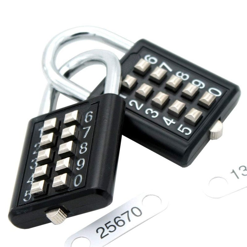 TEMEILI MIONI 10 Digit Push Button Combination Padlock, 5 Digit Locking Mechanism,Blue (2 Black) - Image 3